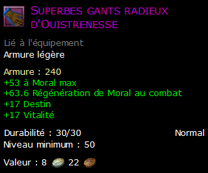 Superbes gants radieux d'Ouistrenesse