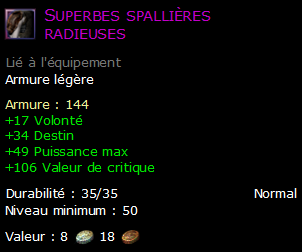 Superbes spallières radieuses