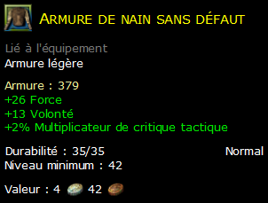 Armure de nain sans défaut