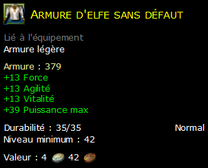 Armure d'elfe sans défaut