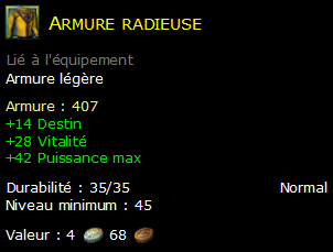 Armure radieuse