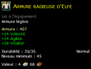 Armure radieuse d'Elfe