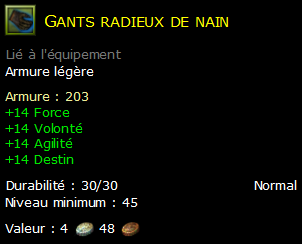 Gants radieux de nain