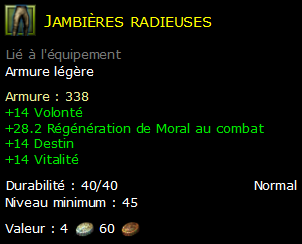 Jambières radieuses