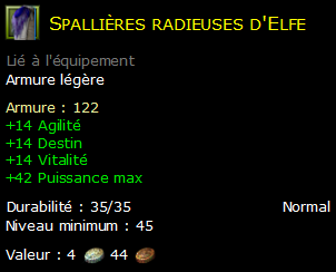 Spallières radieuses d'Elfe