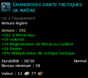 Grandioses gants tactiques de maître