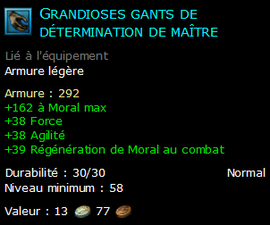 Grandioses gants de détermination de maître