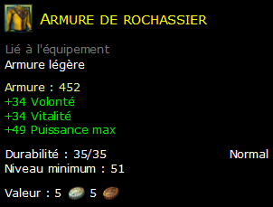 Armure de rochassier