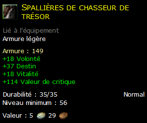 Spallières de chasseur de trésor