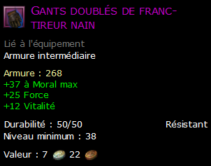 Gants doublés de franc-tireur nain