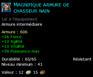 Magnifique armure de chasseur nain