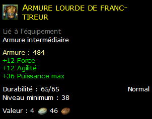 Armure lourde de franc-tireur