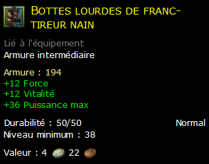 Bottes lourdes de franc-tireur nain