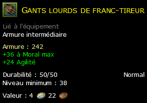 Gants lourds de franc-tireur