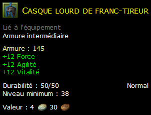 Casque lourd de franc-tireur