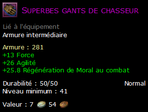 Superbes gants de chasseur