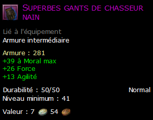 Superbes gants de chasseur nain