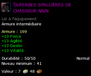 Superbes spallières de chasseur nain