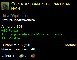 Superbes gants de partisan nain