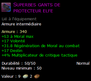 Superbes gants de protecteur elfe