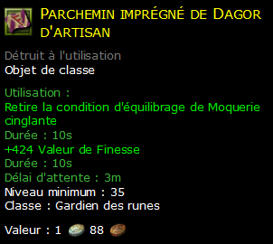 Parchemin imprégné de Dagor d'artisan