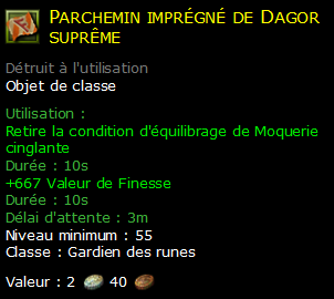 Parchemin imprégné de Dagor suprême