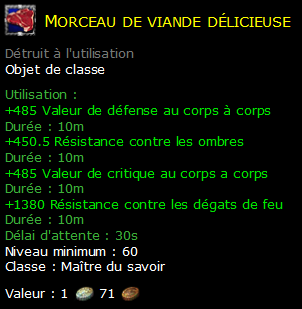 Morceau de viande délicieuse