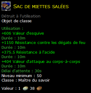 Sac de miettes salées