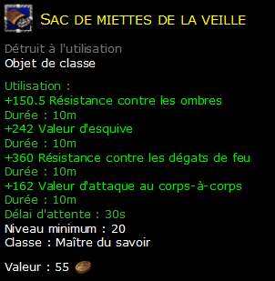 Sac de miettes de la veille