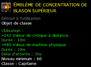 Emblème de concentration de blason supérieur