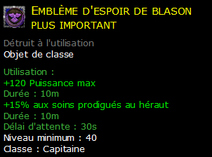 Emblème d'espoir de blason plus important