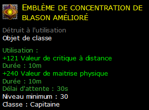 Emblème de concentration de blason amélioré