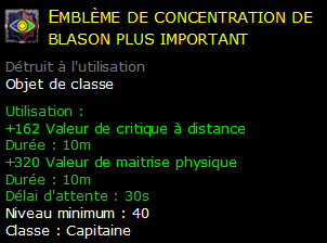 Emblème de concentration de blason plus important