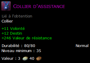 Collier d'assistance