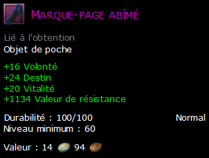 Marque-page abîmé