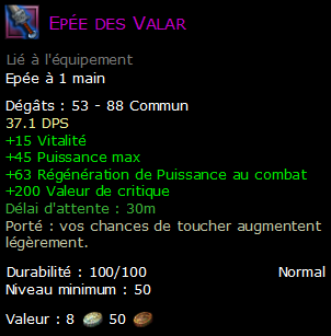 Epée des Valar