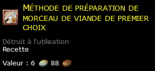 Méthode de préparation de morceau de viande de premier choix