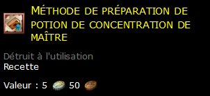 Méthode de préparation de potion de concentration de maître