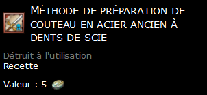 Méthode de préparation de couteau en acier ancien à dents de scie