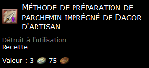 Méthode de préparation de parchemin imprégné de Dagor d'artisan