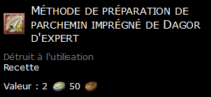 Méthode de préparation de parchemin imprégné de Dagor d'expert