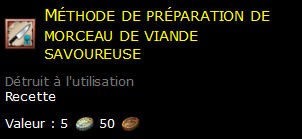 Méthode de préparation de morceau de viande savoureuse