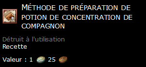 Méthode de préparation de potion de concentration de compagnon