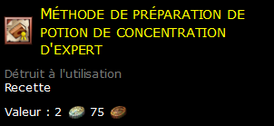 Méthode de préparation de potion de concentration d'expert