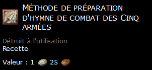 Méthode de préparation d'hymne de combat des Cinq armées