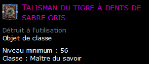 Talisman du tigre à dents de sabre gris