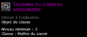 Talisman du corbeau sanguinaire