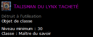 Talisman du lynx tacheté