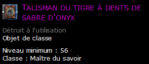 Talisman du tigre à dents de sabre d'onyx