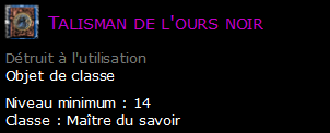 Talisman de l'ours noir